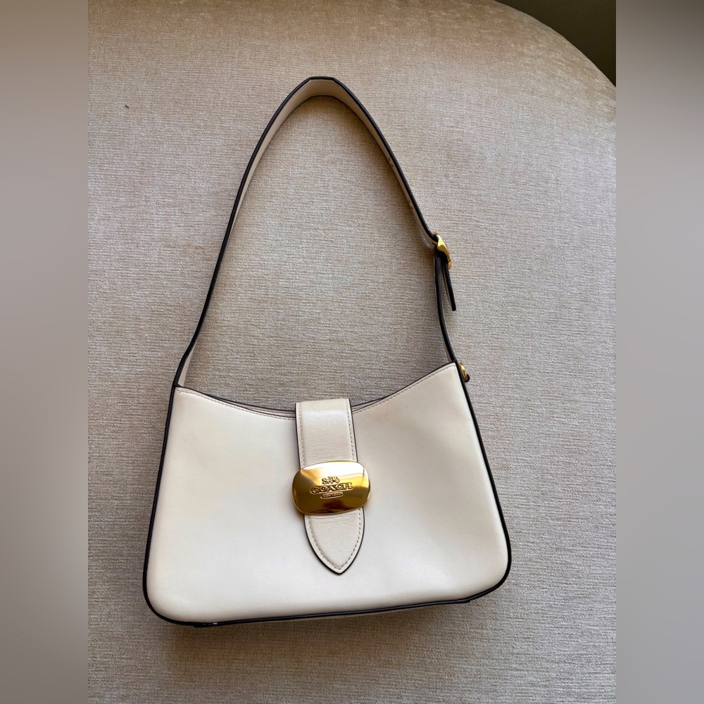 Coach Eliza Cream Leather Shoulder Bag